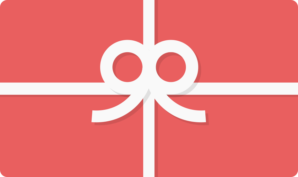 E-Gift Card with white ribbon and bow.