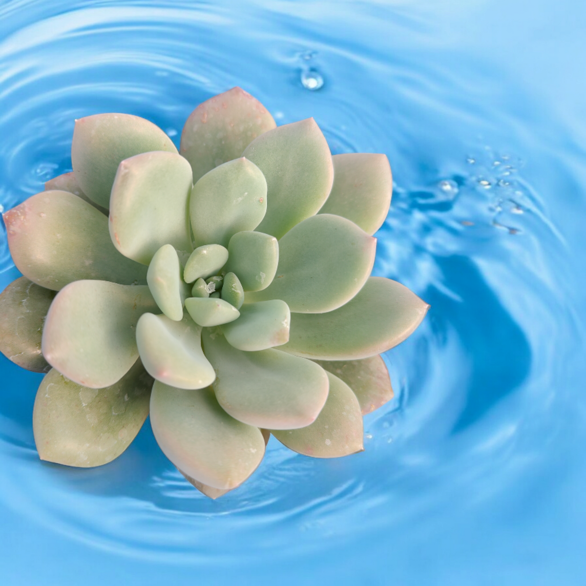 bluish succulent Echeveria 'Pink luoshen'