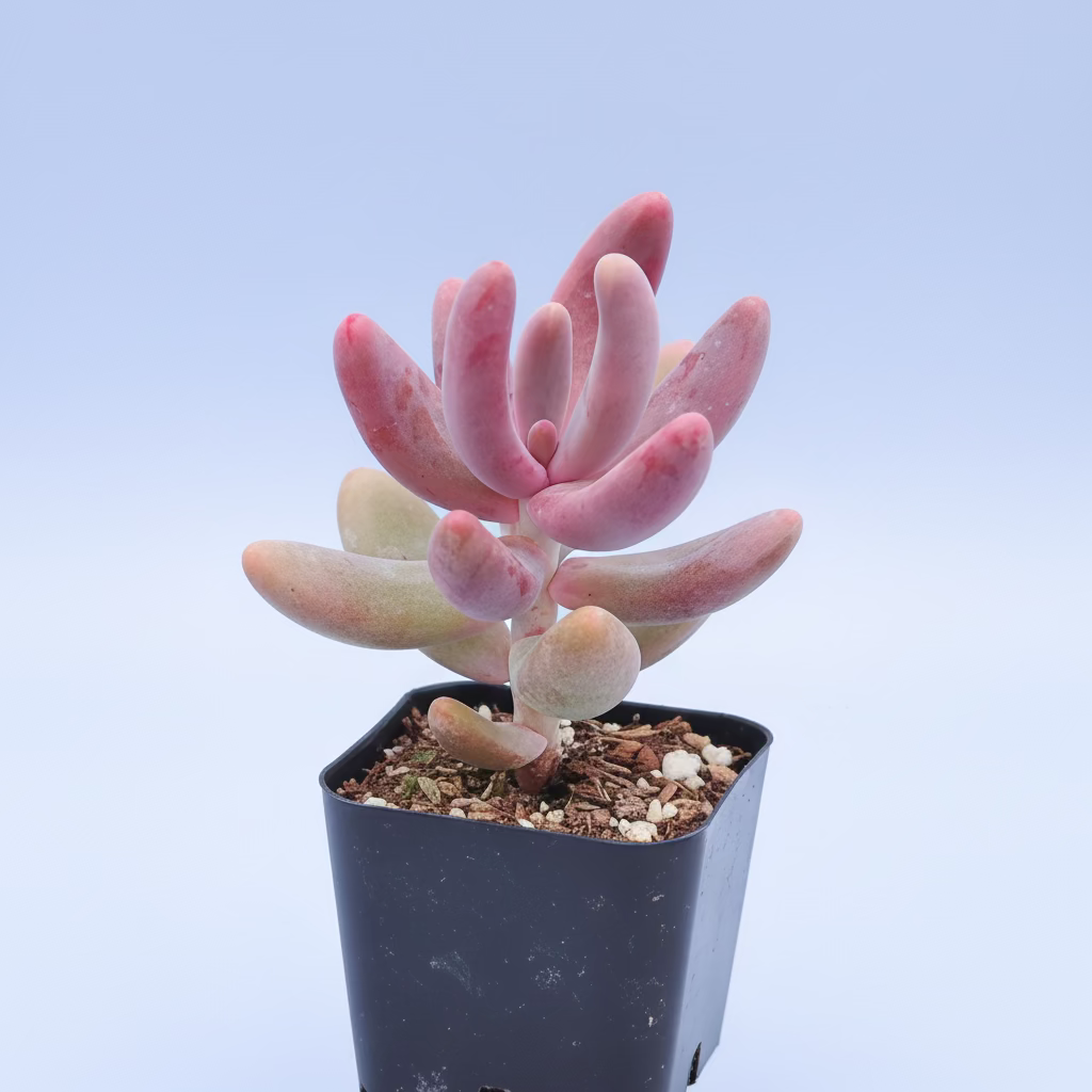 Pachysedum Ganzhou succulent in gloved hand.